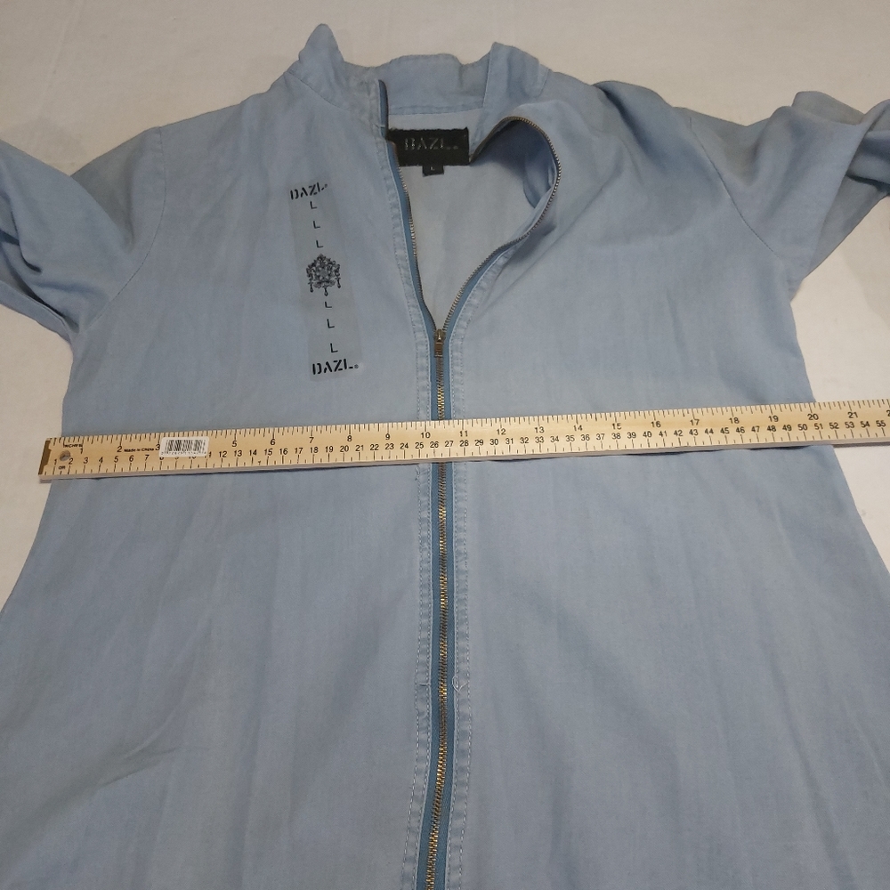 Woman Shirt-dress Longsleeve Blue Size Large - Picture 8 of 15